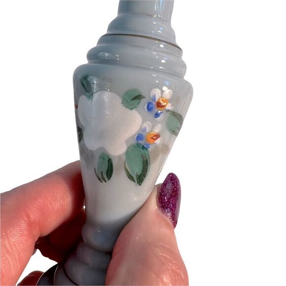 Bristol Hand Blown Glass Vase Victorian ERA 1880-1900’s 6” Hand Painted Blue‎ - Picture 3 of 6